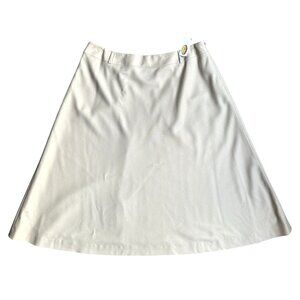 Talbots Skirt‎ NEW Womens Vintage Beige A Line 12 Wool Deadstock Cottagecore
